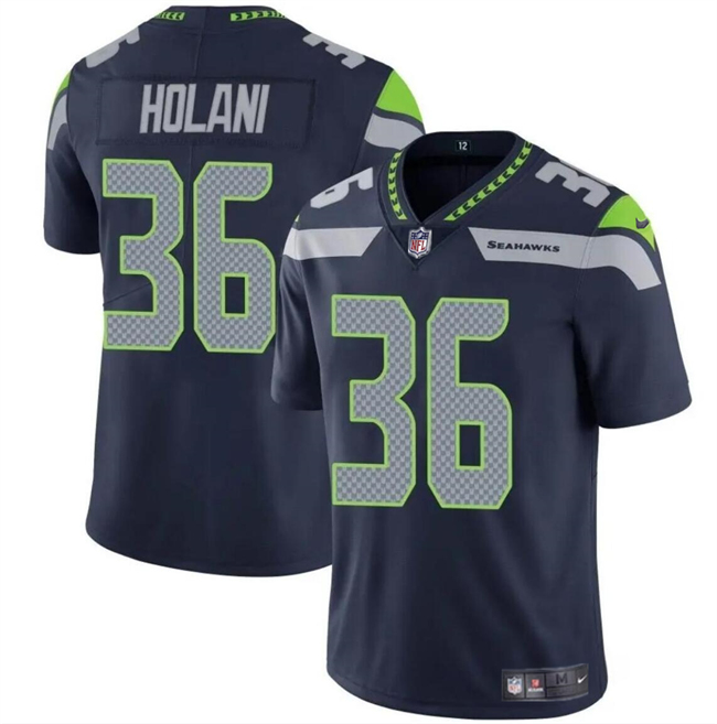 Men's Seattle Seahawks #36 George Holani Navy 2024 Vapor Limited Football Stitched Jersey